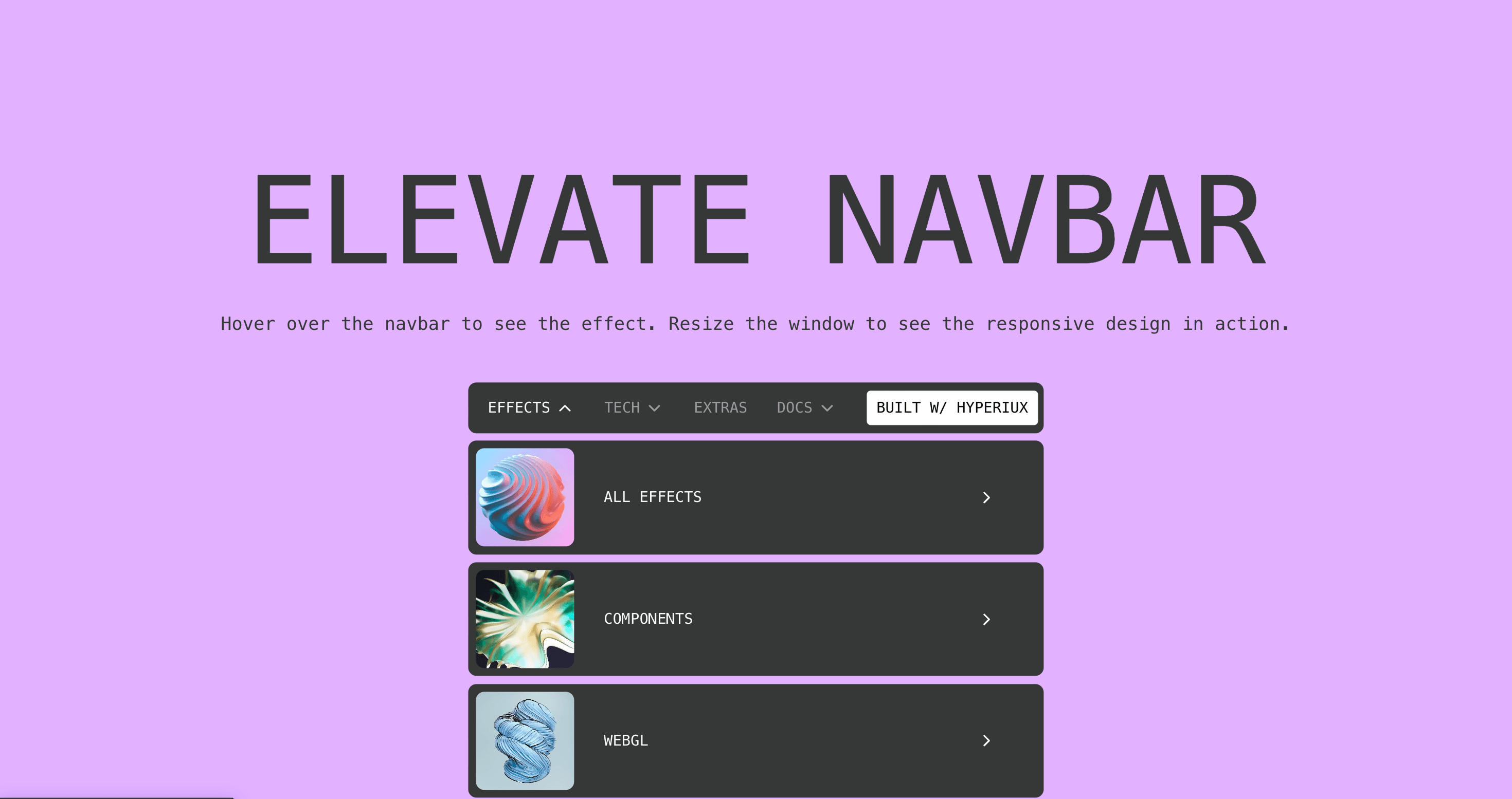 Elevate Navbar