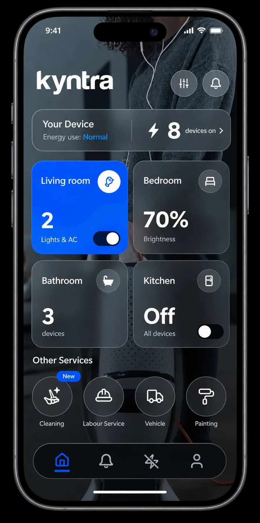 Kyntra app manage every room and service from one home dashboard