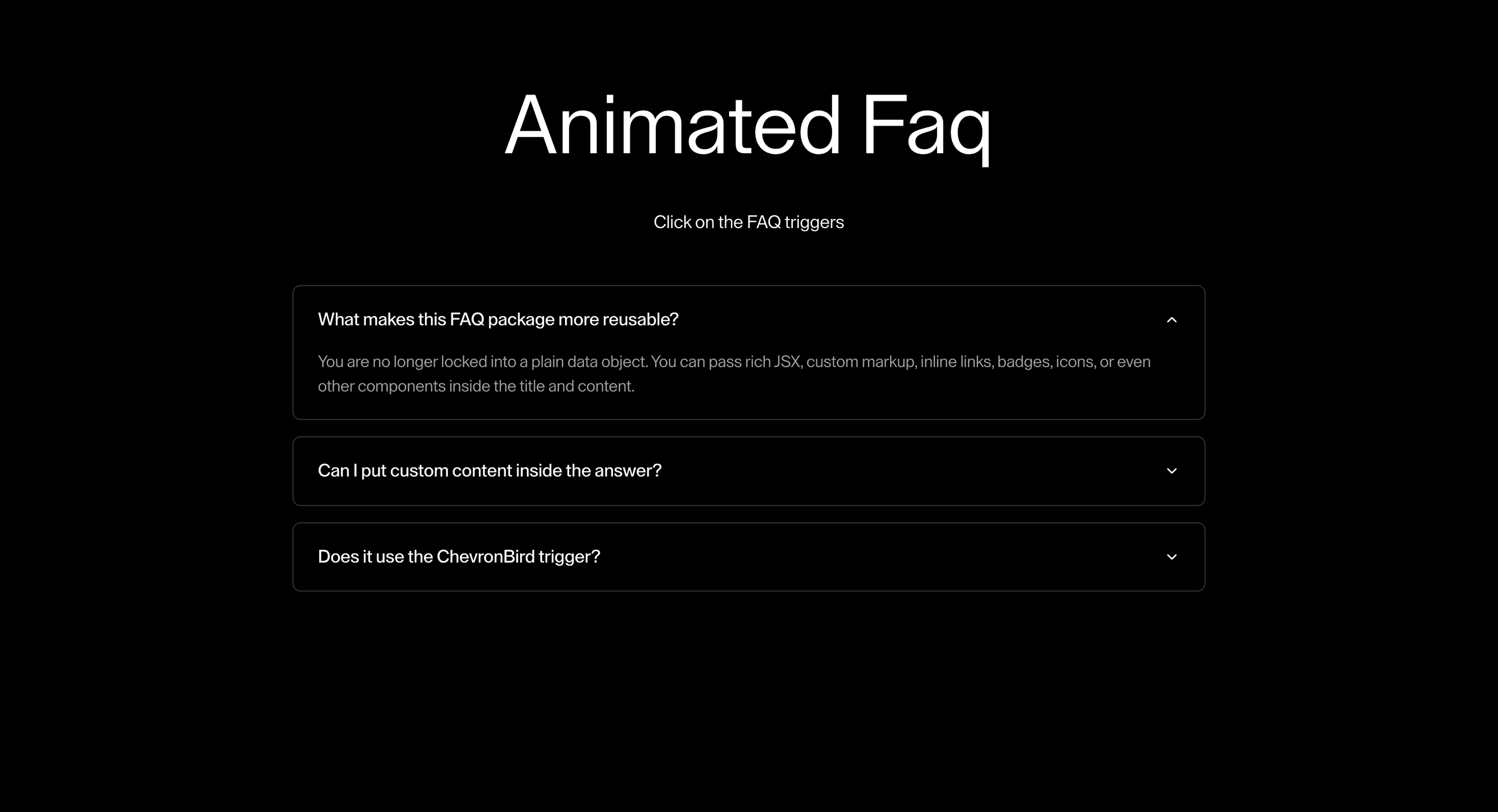 Animated FAQ