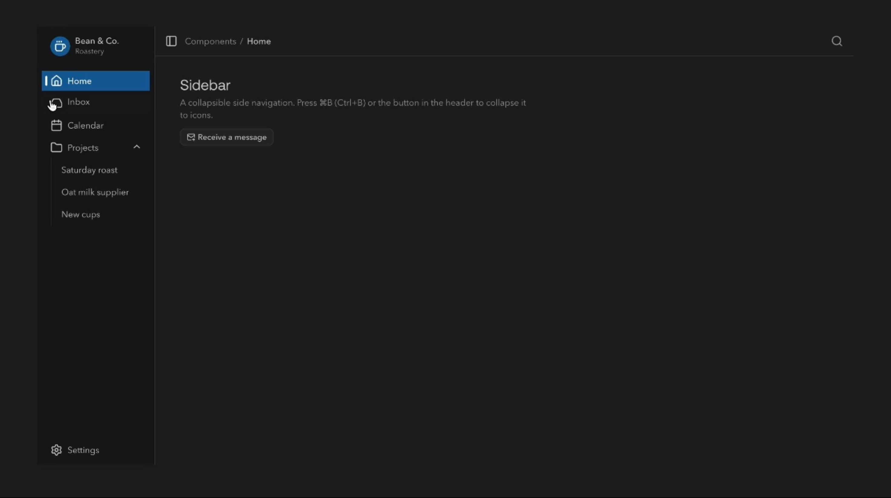 Sidebar Component