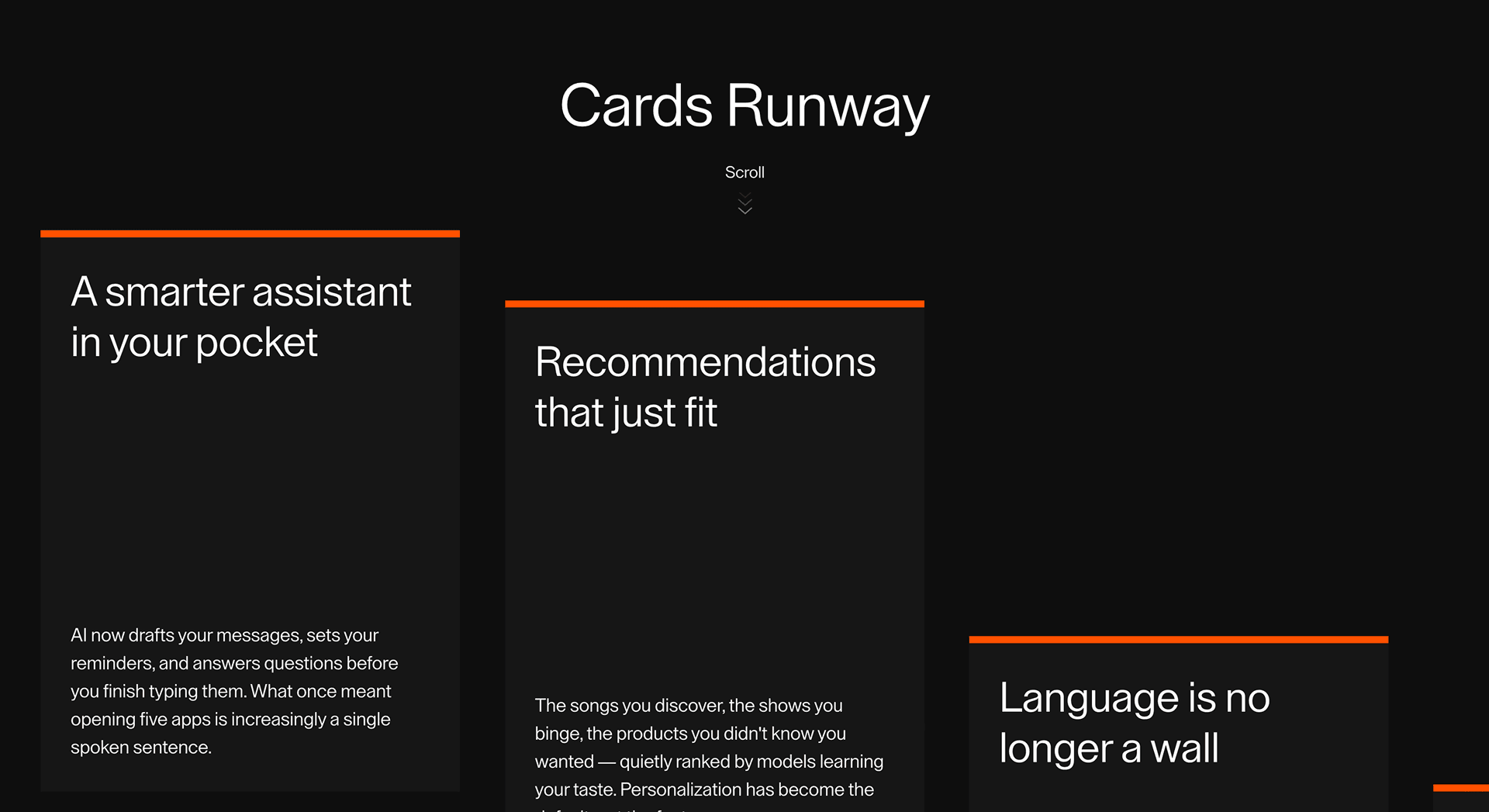 Cards Runway
